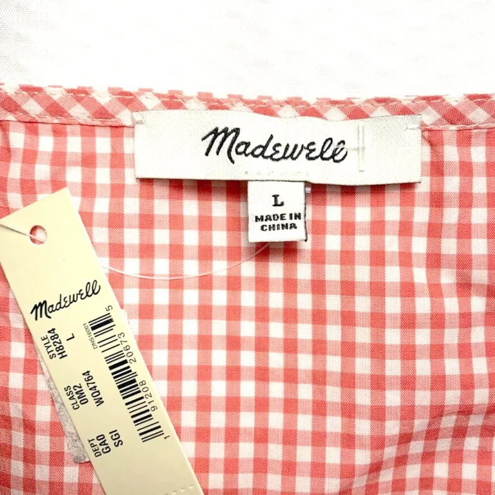 NWT MADEWELL Embroidered gingham top - Picture 7 of 7